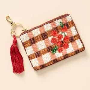 Anthropologie Beaded Coin Purse: Picnic Edition